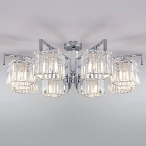 Потолочная люстра Eurosvet April 10126/8 хром/прозрачный хрусталь Strotskis Smart