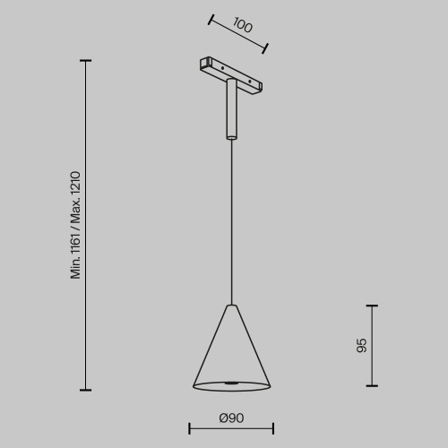 Трековый подвесной светильник Technical TR182-1-5WTW-M-B Трековый подвесной светильник Technical TR182-1-5WTW-M-B