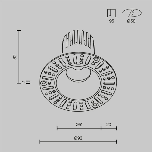 Встраиваемый светильник Technical DL119-10W-2.7K-TRS-B