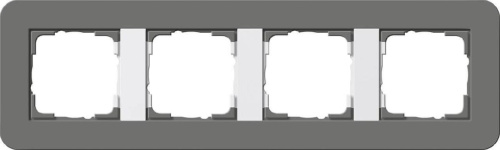 Рамка 4-постовая Gira E3 темно-серый/белый глянцевый 0214413