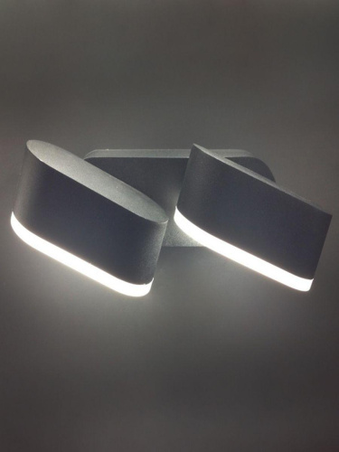 Уличный настенный светодиодный светильник Elvan GW-820A/2-12W-WW-Bk