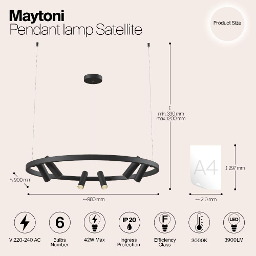 Подвесной светильник Maytoni MOD102PL-L42B