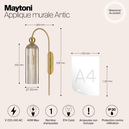Бра Maytoni Antic MOD302WL-01CG