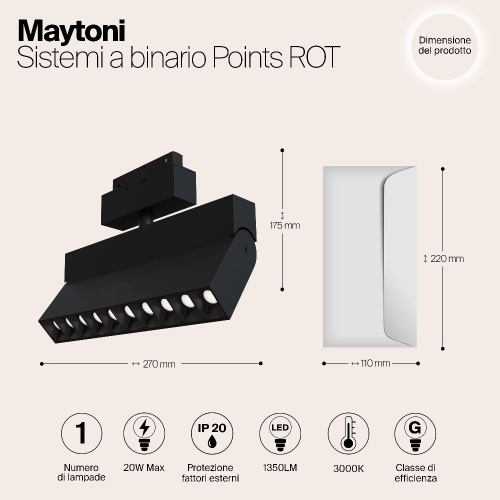 Трековый светодиодный светильник Maytoni Track Lamps TR015-2-20W3K-B Трековый светодиодный светильник Maytoni Track Lamps TR015-2-20W3K-B