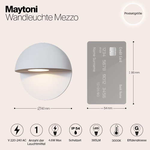 Уличный настенный светодиодный светильник Maytoni Mezzo O033WL-L3W3K Уличный настенный светодиодный светильник Maytoni Mezzo O033WL-L3W3K