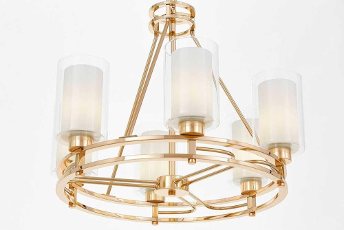 Подвесная люстра Lumina Deco Marietta LDP 8025-6 F.GD+WT Подвесная люстра Lumina Deco Marietta LDP 8025-6 F.GD+WT