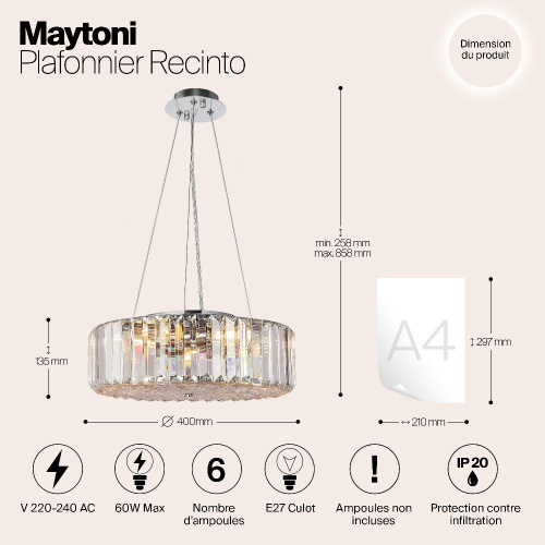Подвесная люстра Maytoni Recinto MOD080CL-06CH Подвесная люстра Maytoni Recinto MOD080CL-06CH