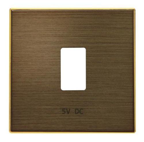 Накладка для механизма USB зарядного устройства, серия SKY, цвет античная латунь Накладка для механизма USB зарядного устройства, серия SKY, цвет античная латунь