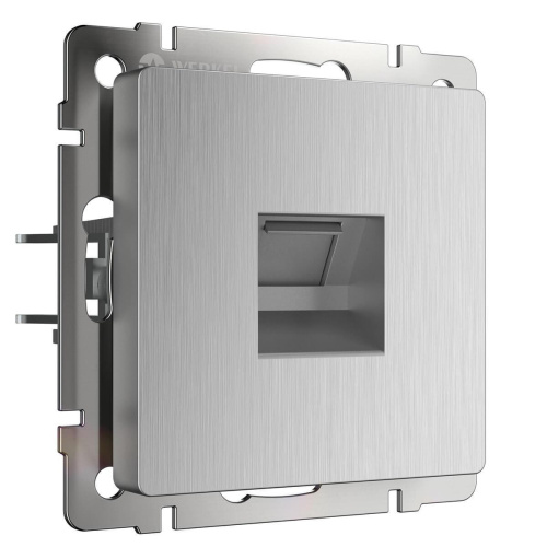 Розетка Werkel Ethernet RJ-45 серебряная рифленая WL09-RJ-45 4690389085062