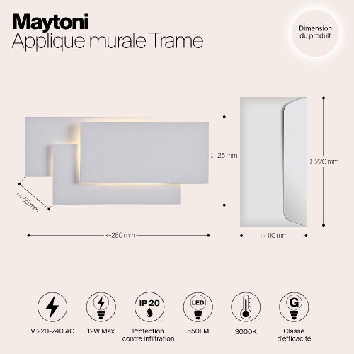 Настенный светодиодный светильник Maytoni Trame C804WL-L12W Настенный светодиодный светильник Maytoni Trame C804WL-L12W
