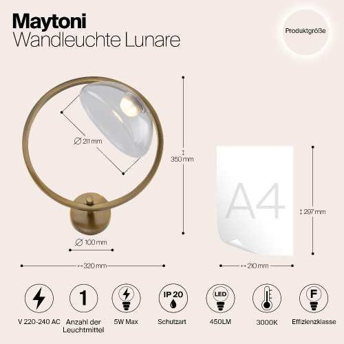 Бра Maytoni Moon MOD327WL-L5BS3K1
