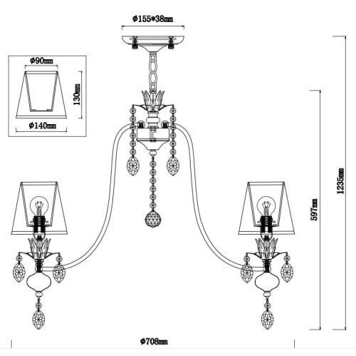 Подвесная люстра Rivoli Duchessa 2015-207 Б0038416 Подвесная люстра Rivoli Duchessa 2015-207 Б0038416
