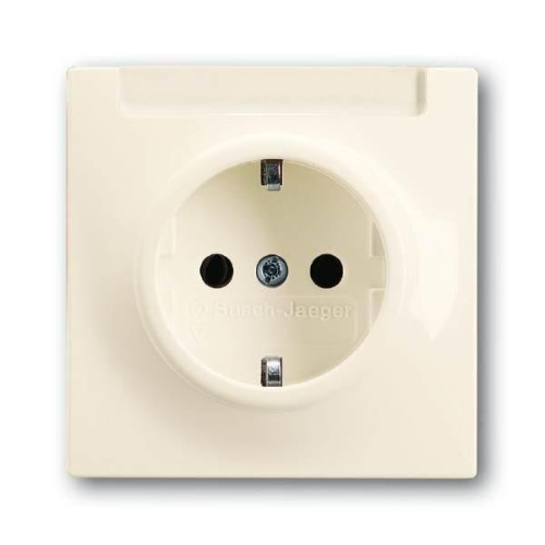 Розетка ABB Impuls Schuko с/з 16A 250V c полем для надписи безвинтовой зажим слоновая кость 2CKA002011A3846