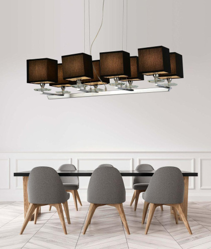 Подвесная люстра Lumina Deco Fianelo LDP 1248-8 BK Подвесная люстра Lumina Deco Fianelo LDP 1248-8 BK