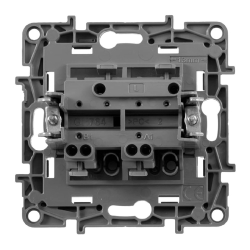Выключатель двухклавишный Legrand Etika 10A 250V алюминий 672402