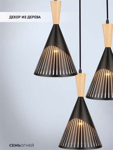Подвесная люстра Seven Fires Adrien WD3603/3P-BK Подвесная люстра Seven Fires Adrien WD3603/3P-BK