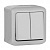 Переключатель двухклавишный на 2 направления Legrand Quteo 10A 250V IP44 серый 782331