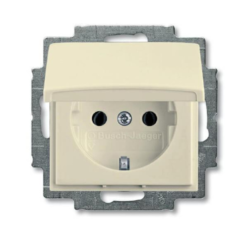 Розетка ABB Basic55 Schuko с/з 16A 250V с крышкой безвинтовой зажим слоновая кость 2CKA002018A0351 Розетка ABB Basic55 Schuko с/з 16A 250V с крышкой безвинтовой зажим слоновая кость 2CKA002018A0351
