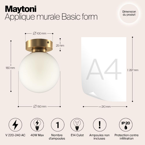 Потолочный светильник Maytoni Basic form MOD321WL-01G1
