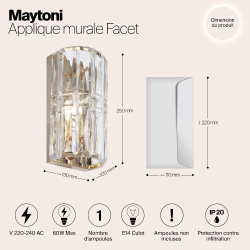 Настенный светильник Maytoni Facet MOD094WL-01G Настенный светильник Maytoni Facet MOD094WL-01G