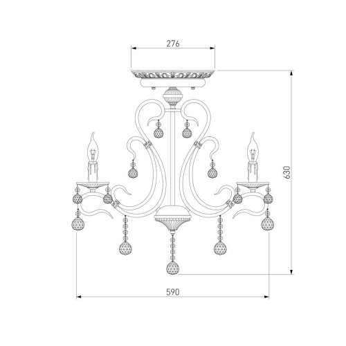 Подвесная люстра Eurosvet 12505/6 античная бронза Strotskis