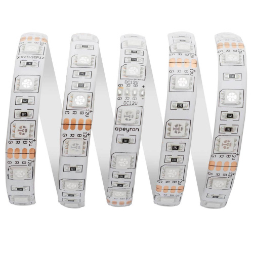 Светодиодная влагозащищенная лента Apeyron 14,4W/m 60Led/m 5050SMD разноцветная 1M 260BL Светодиодная влагозащищенная лента Apeyron 14,4W/m 60Led/m 5050SMD разноцветная 1M 260BL