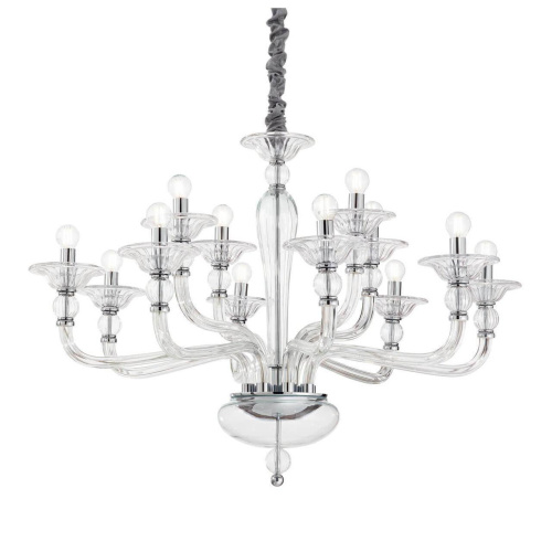 Подвесная люстра Ideal Lux Danieli SP12 Trasparente 213484 Подвесная люстра Ideal Lux Danieli SP12 Trasparente 213484