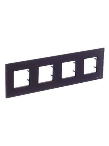 Рамка 4-постовая ABB Zenit стекло кофейное 2CLA227400N3701 Рамка 4-постовая ABB Zenit стекло кофейное 2CLA227400N3701