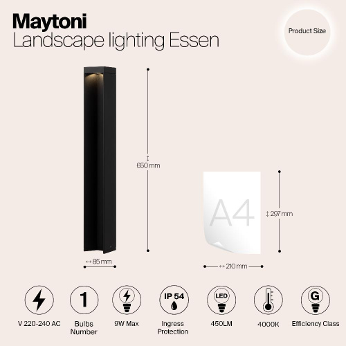 Уличный светодиодный светильник Maytoni Essen O596FL-L9B4K1