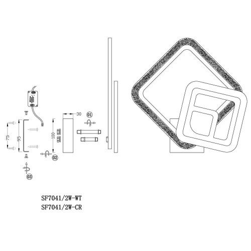 Бра Seven Fires Nettuno SF7041/2W-WT