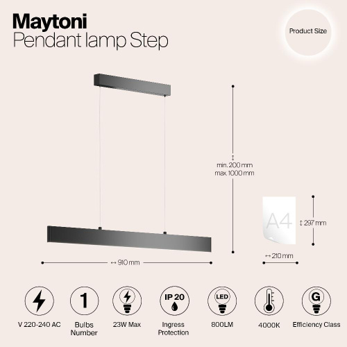 Подвесной светодиодный светильник Maytoni Step P010PL-L23W4K Подвесной светодиодный светильник Maytoni Step P010PL-L23W4K