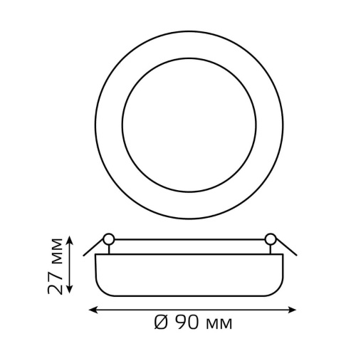 Встраиваемый светодиодный светильник Gauss Frameless круг 967511209