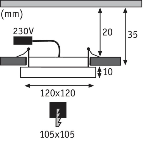 Встраиваемый светодиодный светильник Paulmann Panel Areo 92950