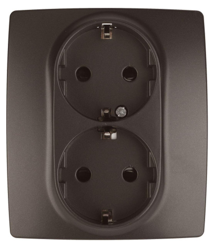 Розетка ЭРА 12 2x2P E Schuko со шторками 16A 250V 12-2104-13 Б0019332