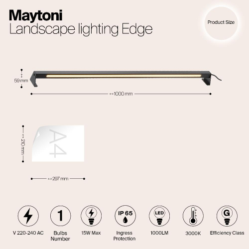 Ландшафтный светильник Maytoni Outdoor O415FL-L15B3K Ландшафтный светильник Maytoni Outdoor O415FL-L15B3K