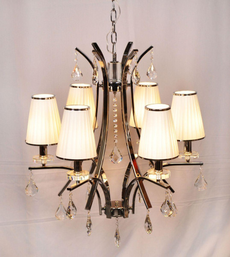 Подвесная люстра Lumina Deco Glamour LDP 66247-6 WT+CHR Подвесная люстра Lumina Deco Glamour LDP 66247-6 WT+CHR