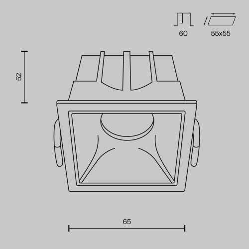 Встраиваемый светильник Technical DL043-01-10W4K-D-SQ-W