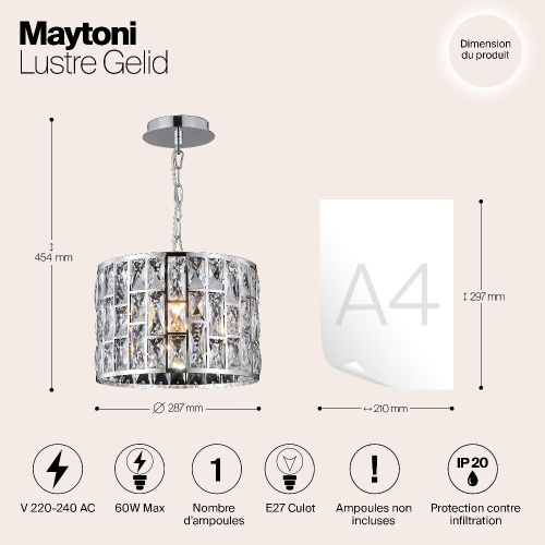 Подвесной светильник Maytoni Gelid MOD184-PL-01-CH