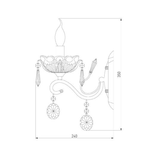 Бра Eurosvet 10037/1 золото/тонированные хрусталь Strotskis