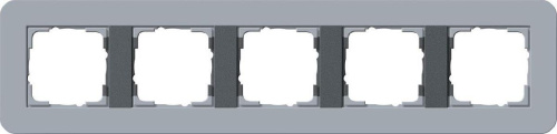 Рамка 5-постовая Gira E3 серо-голубой/антрацит 0215424