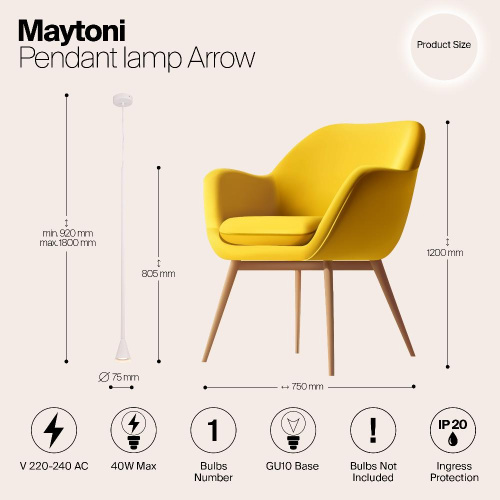 Подвесной светильник Maytoni Arrow P064PL-01W