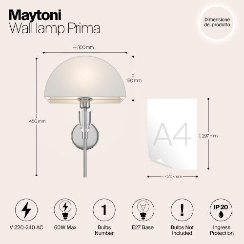 Настенный светильник (бра) Maytoni Z034WL-01CH Настенный светильник (бра) Maytoni Z034WL-01CH