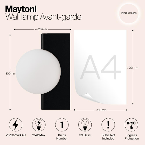 Бра Maytoni Avant-garde MOD324WL-01B Бра Maytoni Avant-garde MOD324WL-01B