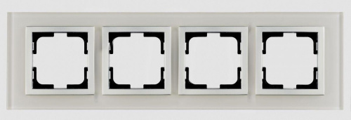 Рамка 4-постовая Mono Electric Style Glass белое стекло 107-710000-163