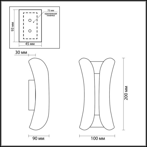 Уличный настенный светодиодный светильник Odeon Light Hightech Krista 3886/6BG
