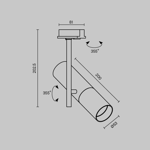 Трековый светильник Maytoni Track Lamps TR005-1-GU10-BG Трековый светильник Maytoni Track Lamps TR005-1-GU10-BG