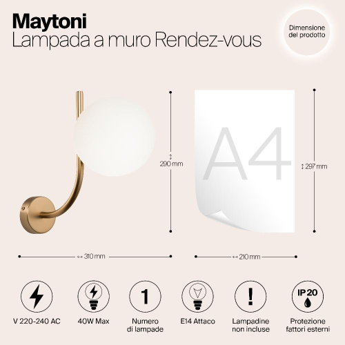 Бра Maytoni Rendez-Vous MOD109WL-01BS Бра Maytoni Rendez-Vous MOD109WL-01BS