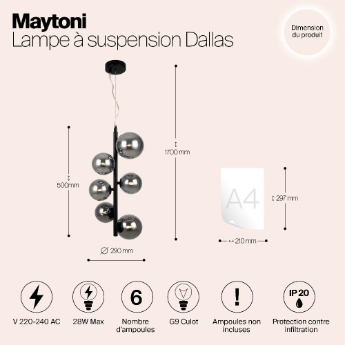 Подвесной светильник Maytoni MOD545PL-06B