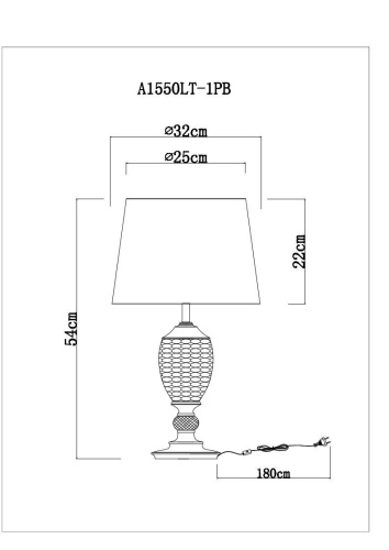 Настольная лампа Arte Lamp Radison A1550LT-1PB