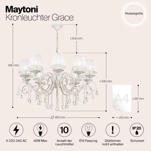 Люстра Maytoni ARM247-10-G